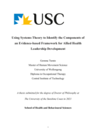 Using Systems Theory to Identify the Components of an Evidence Based Framework for Allied Health Leadership Development