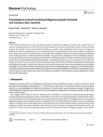 Psychological research involving indigenous people: Australia and Aotearoa (New Zealand)