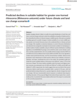 Predicted declines in suitable habitat for greater one‐horned rhinoceros (Rhinoceros unicornis) under future climate and land use change scenarios