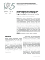 Evaluation of Antitermite Properties of Wood Extracts from Pongamia pinnata (L.) Pierre (Leguminosae) against Subterranean Termites