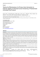 Testing the Effectiveness of a Primary Care Intervention to Improve Uptake of Colorectal Cancer Screening: A Randomized Controlled Trial Protocol