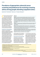 Prevalence of appropriate colorectal cancer screening and preferences for receiving screening advice among people attending outpatient clinics
