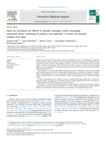 Have we increased our efforts to identify strategies which encourage colorectal cancer screening in primary care patients? A review of research outputs over time