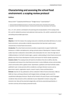 Characterising and assessing the school food environment: a scoping review protocol: A scoping review protocol