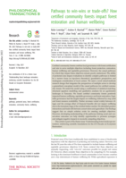 Pathways to win-wins or trade-offs? How certified community forests impact forest restoration and human wellbeing