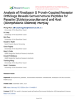 Analysis of Rhodopsin G Protein-Coupled Receptor Orthologs Reveals Semiochemical Peptides for Parasite (Schistosoma Mansoni) and Host (Biomphalaria Glabrata) Interplay