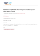 Digital Immunity Module: Preventing Unwanted Encryption Digital Immunity Module: Preventing Unwanted Encryption using Source Coding using Source Coding Digital Immunity Module: Preventing Unwanted Encryption using Source Coding Seyit Camtepe
