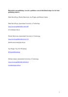 Blockchain and publishing: towards a publisher-centred distributed ledger for the book publishing industry