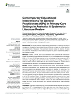 Contemporary Educational Interventions for General Practitioners (GPs) in Primary Care Settings in Australia: A Systematic Literature Review