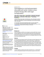 Cytomegalovirus viral load parameters associated with earlier initiation of pre-emptive therapy after solid organ transplantation