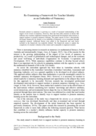 Re-Examining a Framework for Teacher Identity as an Embedder-of-Numeracy
