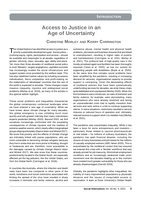 Access to Justice in an Age of Uncertainty