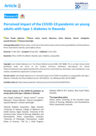 Perceived impact of the COVID-19 pandemic on young adults with type 1 diabetes in Rwanda