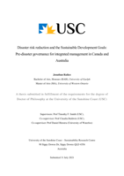 Disaster risk reduction and the Sustainable Development Goals: Pre-disaster governance for integrated management in Canada and Australia