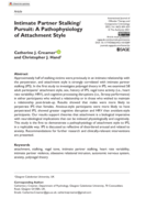 Intimate partner stalking/pursuit: a pathophysiology of attachment style