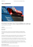 Franchises shouldn’t share responsibilities for stuff-ups