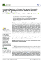 Allometric Equations to Estimate Aboveground Biomass in Spotted Gum (Corymbia citriodora Subspecies variegata) Plantations in Queensland