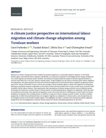A climate justice perspective on international labour migration and climate change adaptation among Tuvaluan workers