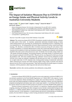 The impact of isolation measures due to COVID-19 on energy intake and physical activity levels in Australian university students