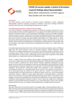 COVID-19 vaccine uptake: A précis of formative research findings about Queenslanders