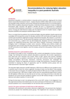 Recommendations for reducing higher education inequality in a post pandemic Australia