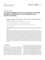 An Initial Investigation into Parental Perceptions Surrounding the Impact of Mobile Media Use on Child Behavior and Executive Functioning