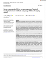 Factors associated with the early emergence of atypical feeding behaviours in infants and young children: A scoping review