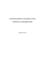 Australian dietitians’ perceptions of the healthiness of packaged foods