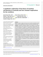 A qualitative exploration of the future of nutrition and dietetics in Australia and New Zealand: Implications for the workforce