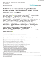 Herbivory on the pedunculate oak along an urbanization gradient in Europe: Effects of impervious surface, local tree cover, and insect feeding guild