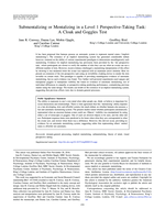 Submentalizing or Mentalizing in a Level 1 Perspective-Taking Task: A Cloak and Goggles Test