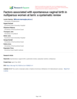 Factors associated with spontaneous vaginal birth in nulliparous women at term: a systematic review