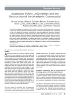 Australian Public Universities and the Destruction of the Academic Community