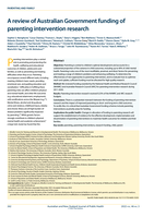 A review of Australian Government funding of parenting intervention research