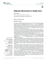 Editorial: Blockchain in Health Care