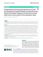 Fragmented mitochondrial genomes of seal lice (family Echinophthiriidae) and gorilla louse (family Pthiridae): frequent minichromosomal splits and a host switch of lice between seals