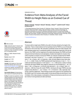 Evidence from meta-analyses of the facial width-to-height ratio as an evolved cue of threat