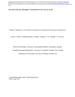 Children's judgements of facial hair are influenced by biological development and experience
