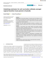 Underlying Motivators for Anti-Vaccination Attitudes Among Regional Sunshine Coast Parents in Australia