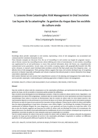 Lessons from Catastrophe: Risk Management in Oral Societies [Les leçons de la catastrophe: la gestion du risque dans les sociétés de culture orale]