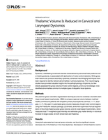 Thalamic Volume Is Reduced in Cervical and Laryngeal Dystonias