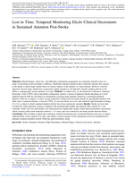 Lost in Time: Temporal Monitoring Elicits Clinical Decrements in Sustained Attention Post-Stroke