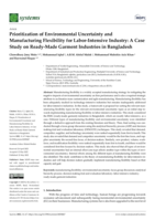Prioritization of Environmental Uncertainty and Manufacturing Flexibility for Labor-Intensive Industry: A Case Study on Ready-Made Garment Industries in Bangladesh