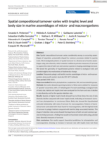 Spatial compositional turnover varies with trophic level and body size in marine assemblages of micro- and macroorganisms
