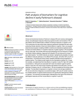 Path analysis of biomarkers for cognitive decline in early Parkinson's disease