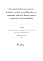 Development of a scale to measure destination social responsibility and the co-orientation analysis in the perception of destination social responsibility