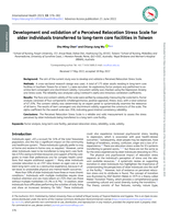 Development and validation of a Perceived Relocation Stress Scale for older individuals transferred to long-term care facilities in Taiwan