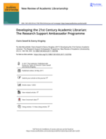 Developing the 21st Century Academic Librarian: The Research Support Ambassador Programme