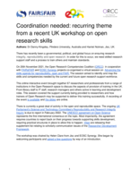 Coordination needed: recurring theme from a recent UK workshop on open research skills