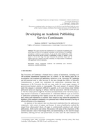 Developing an Academic Publishing Service Continuum